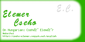 elemer cseho business card